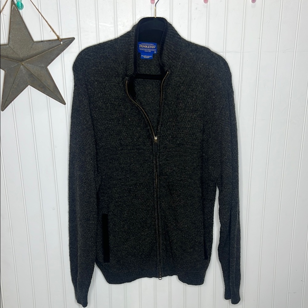 Pendleton Gray Zip Up Sweater